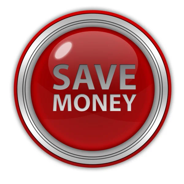 Sparen Sie Geld Kreissymbole auf weißem Hintergrund — Stockfoto