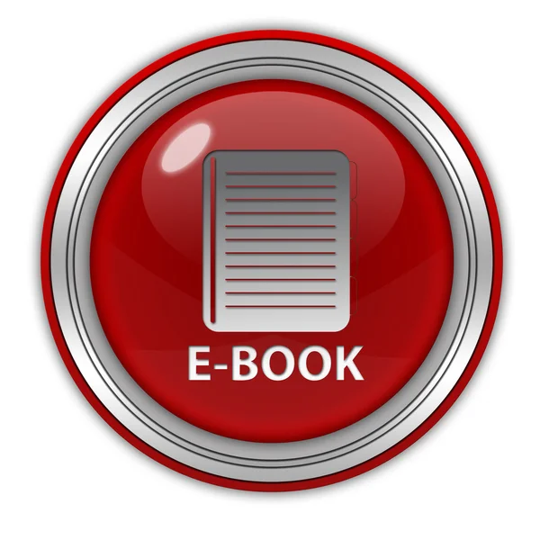 E-book icona circolare su sfondo bianco — Foto Stock