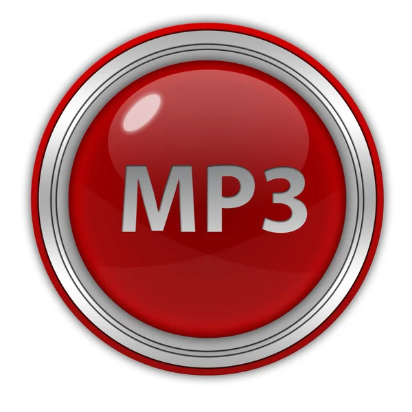 Icono circular MP3 sobre fondo blanco — Foto de Stock