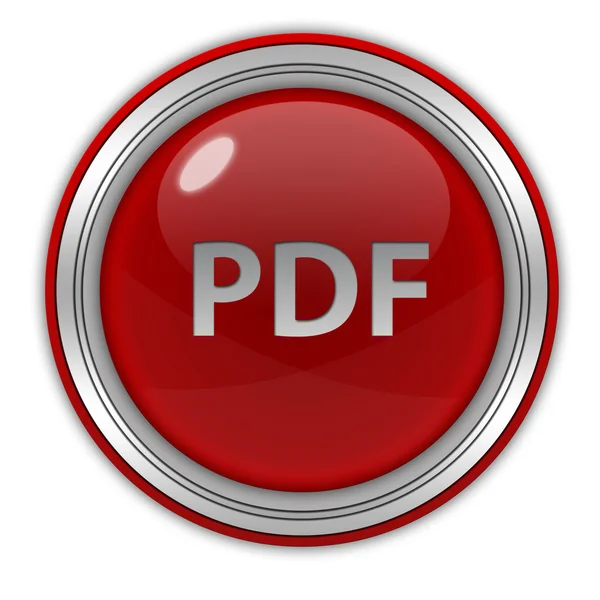 Icono circular Pdf sobre fondo blanco — Foto de Stock