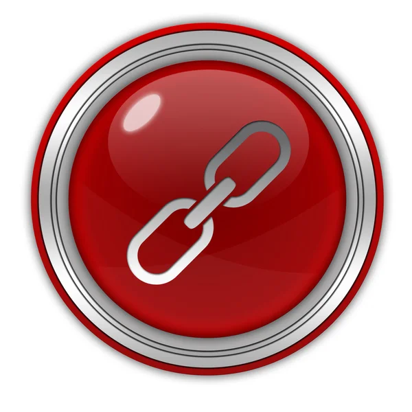 Link ícone circular no fundo branco — Fotografia de Stock