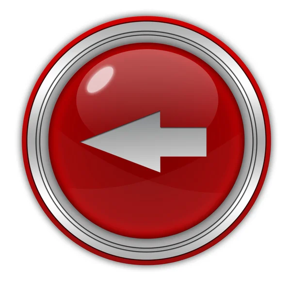 Kreisförmiges linkes Pfeil-Symbol auf weißem Hintergrund — Stockfoto