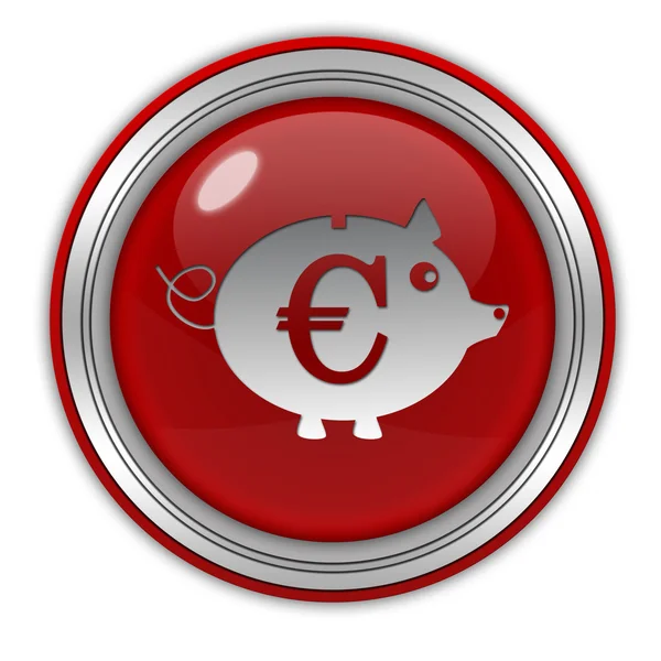 Euro prase kulatá ikona na bílém pozadí — Stock fotografie