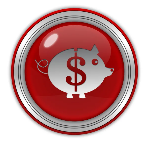 Dollar pig circular icon on white background — Stock Photo, Image