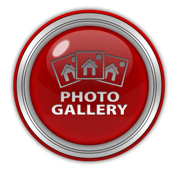 Photo gallery circular icon on white background — Stock Photo, Image