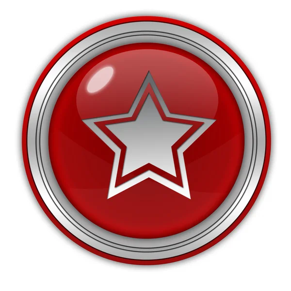 Estrella icono circular sobre fondo blanco — Foto de Stock