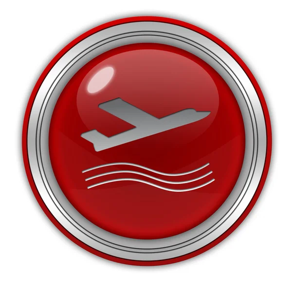 Plane circular icon on white background — Stock Photo, Image