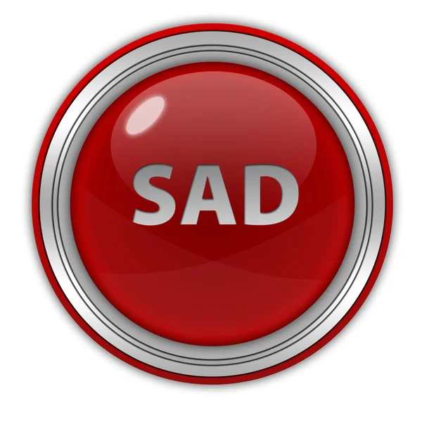 Sad circular icon on white background — Stock Photo, Image