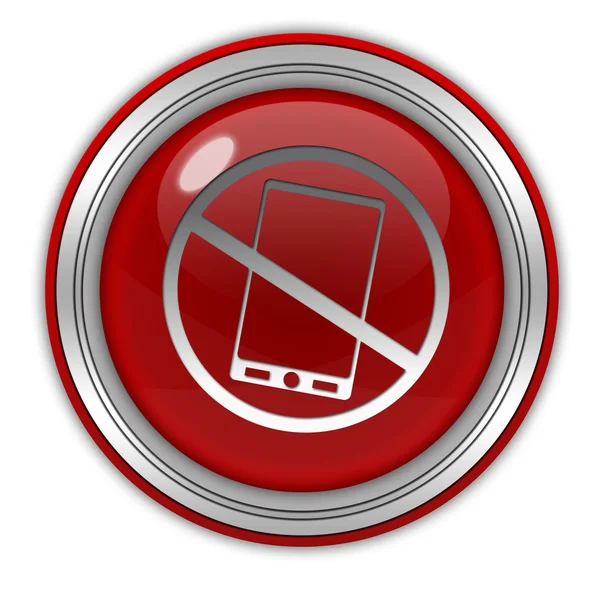 Telefono divieto circolare icona su sfondo bianco — Foto Stock