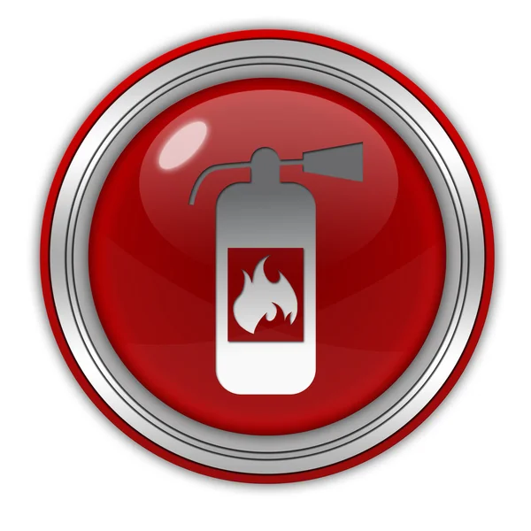 Extintor de incêndio ícone circular no fundo branco — Fotografia de Stock