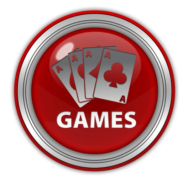 Games circular icon on white background — Stock Photo, Image