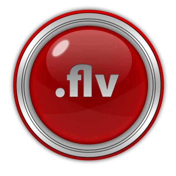 .FLV kör alakú ikon fehér háttér — Stock Fotó