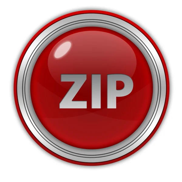 Okrągła ikona na białym tle zip — Zdjęcie stockowe