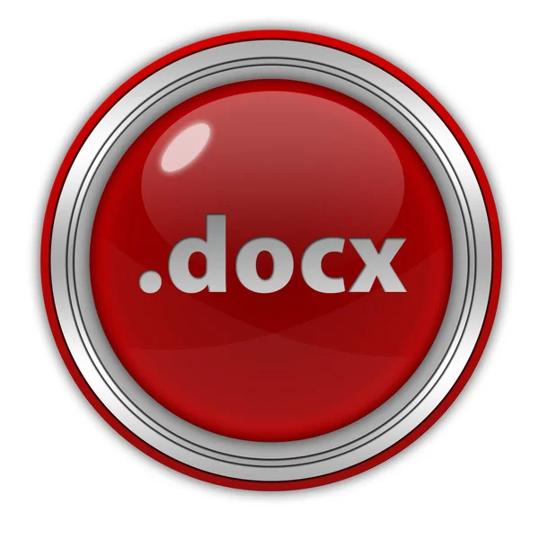 .docx ícone circular sobre fundo branco — Fotografia de Stock