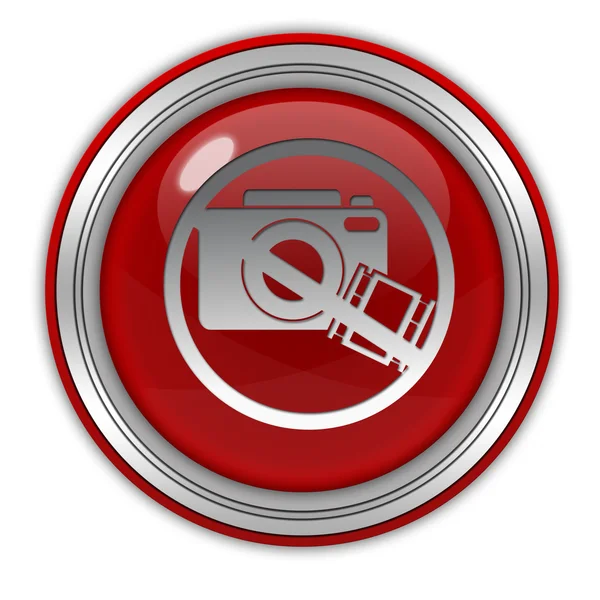 Ban shooting circular icon on white background — Stock Photo, Image