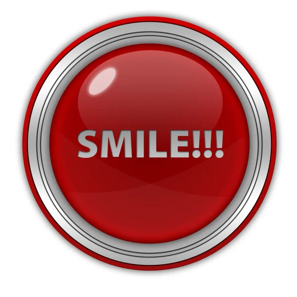 Smile circular icon on white background — Stock Photo, Image