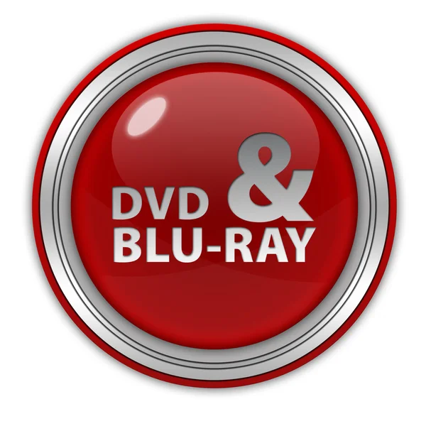 Dvd et flou icône circulaire sur fond blanc — Photo