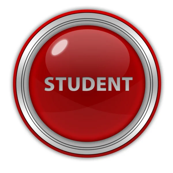 Beyaz arka plan üzerinde öğrenci dairesel simgesi — Stok fotoğraf