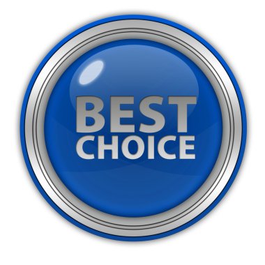 En iyi seçim dairesel simgesi beyaz zemin üzerine