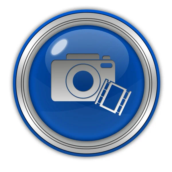 Camera circular icon on white background — Stock Photo, Image