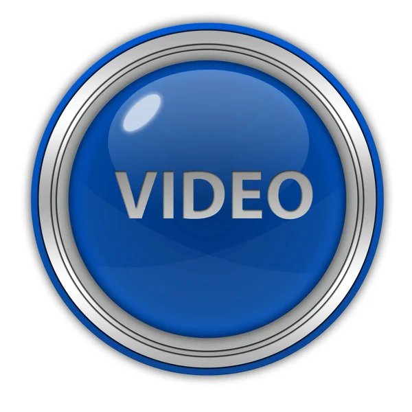 Icona circolare video su sfondo bianco — Foto Stock
