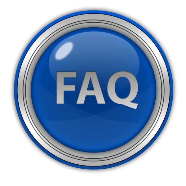 Faq circular icon on white background — Stock Photo, Image