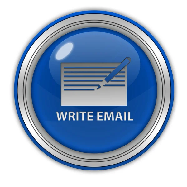 Email circular icon on white background — Stock Photo, Image