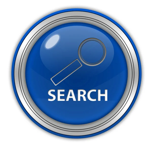 Search circular icon on white background — Stock Photo, Image