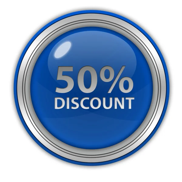 Discount 50 circular icon on white background — Stock Photo, Image