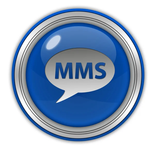 Kulatá ikona MMS na bílém pozadí — Stock fotografie