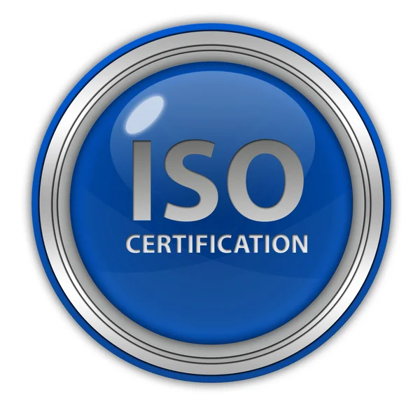 Iso icono circular de certificación sobre fondo blanco —  Fotos de Stock