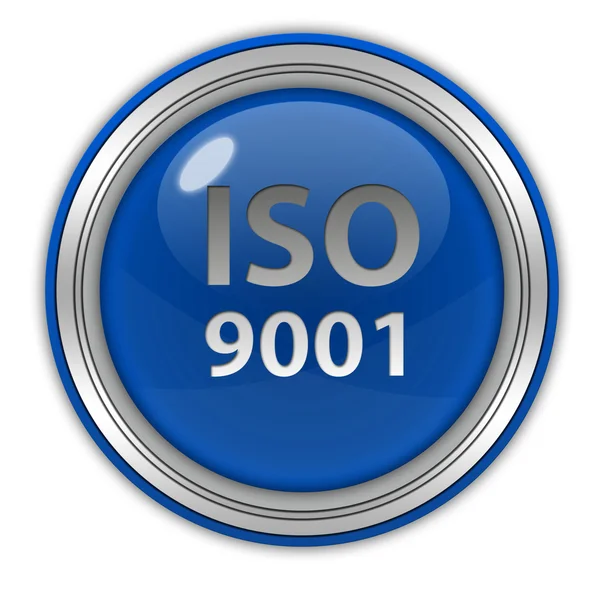 Iso 9001 icône circulaire sur fond blanc — Photo