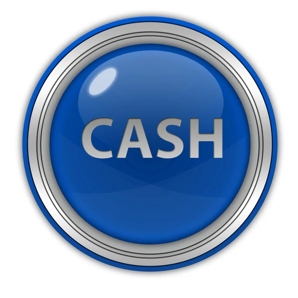 Cash kreisförmiges Symbol auf weißem Hintergrund — Stockfoto