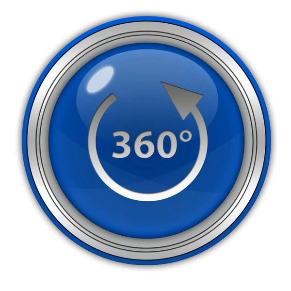 360 Grad rundes Symbol auf weißem Hintergrund — Stockfoto