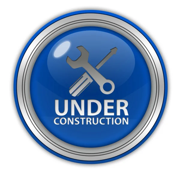 Under construction circular icon on white background — Stock Photo, Image