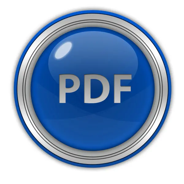 Icono circular Pdf sobre fondo blanco —  Fotos de Stock