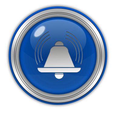 Alarm dairesel simgesi beyaz zemin üzerine