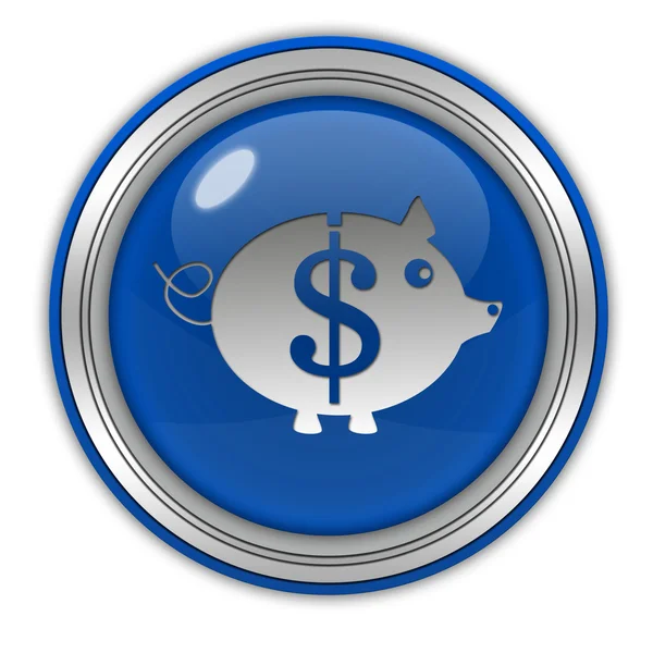 Dólar porco ícone circular no fundo branco — Fotografia de Stock