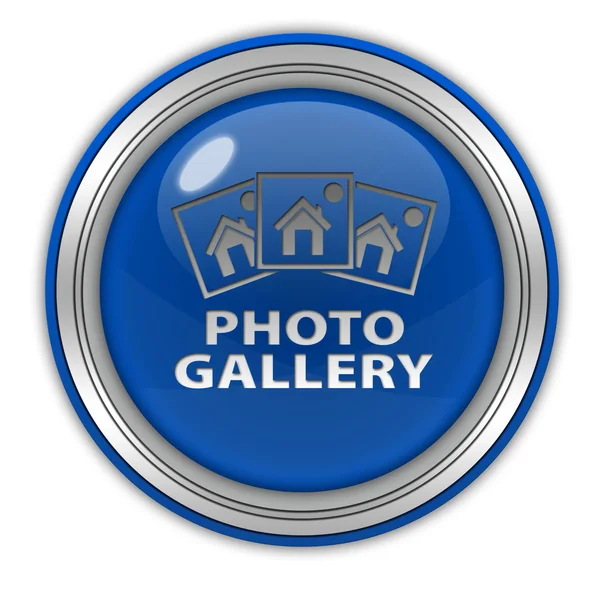 Foto galerij-circulaire pictogram op witte achtergrond — Stockfoto