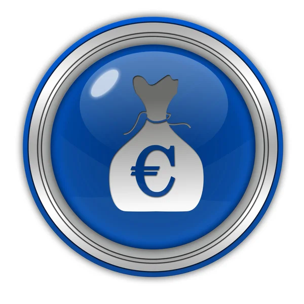 Euro geld tas circulaire pictogram op witte achtergrond — Stockfoto