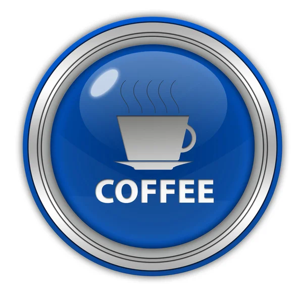 Koffie circulaire pictogram op witte achtergrond — Stockfoto