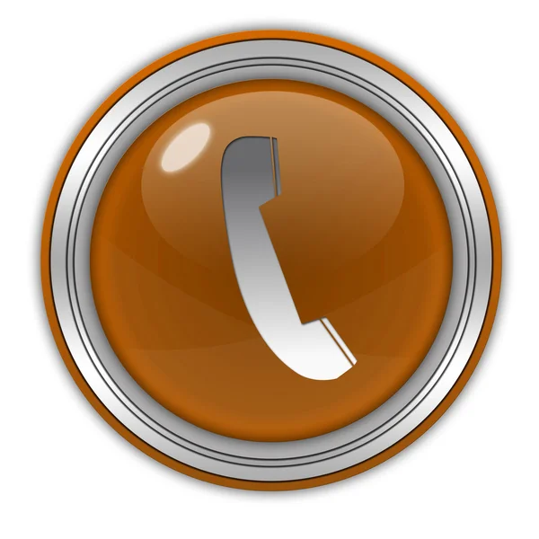 Ícone circular do telefone no fundo branco — Fotografia de Stock
