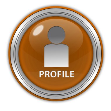Beyaz arka plan üzerinde profil dairesel simgesi