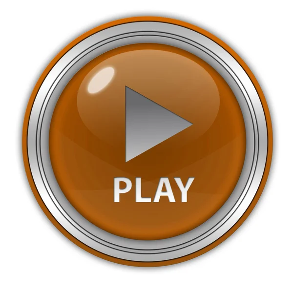 Play circular icon on white background — Stock Photo, Image