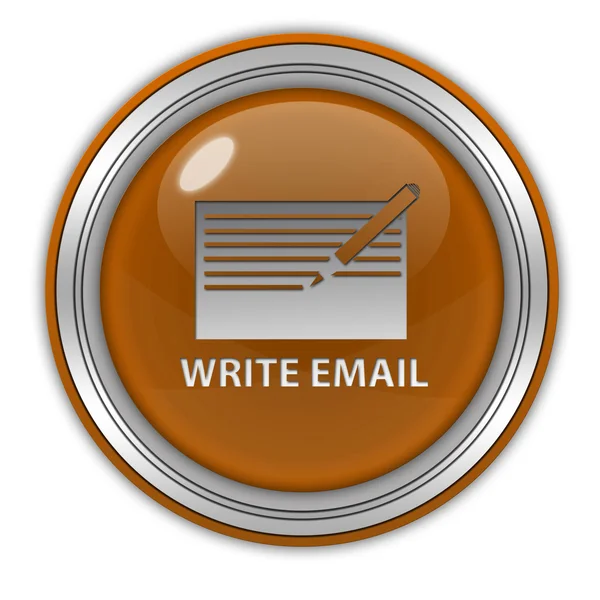 电子邮件在白色背景上的圆形图标 — 图库照片