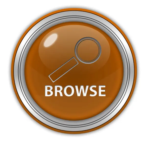 Browse circular icon on white background — Stock Photo, Image