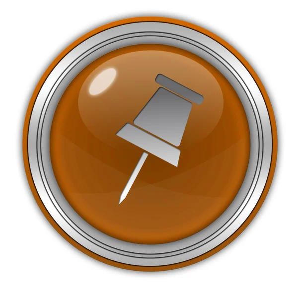 Kulatá ikona bezpečnostní pin na bílém pozadí — Stock fotografie