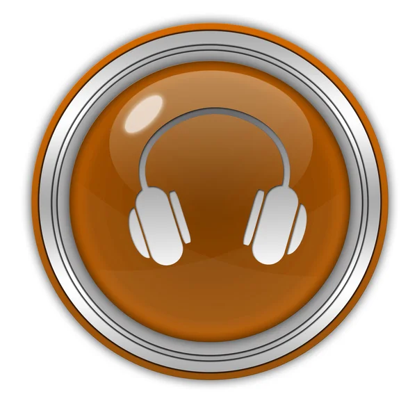 Okrągła ikona słuchawki na białym tle — Zdjęcie stockowe