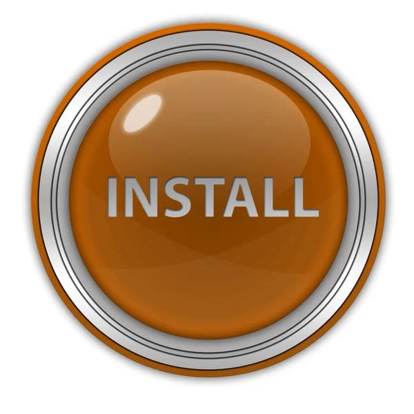 Icono circular de instalación sobre fondo blanco — Foto de Stock