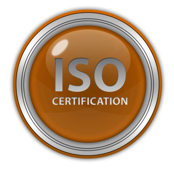 Iso icono circular de certificación sobre fondo blanco —  Fotos de Stock